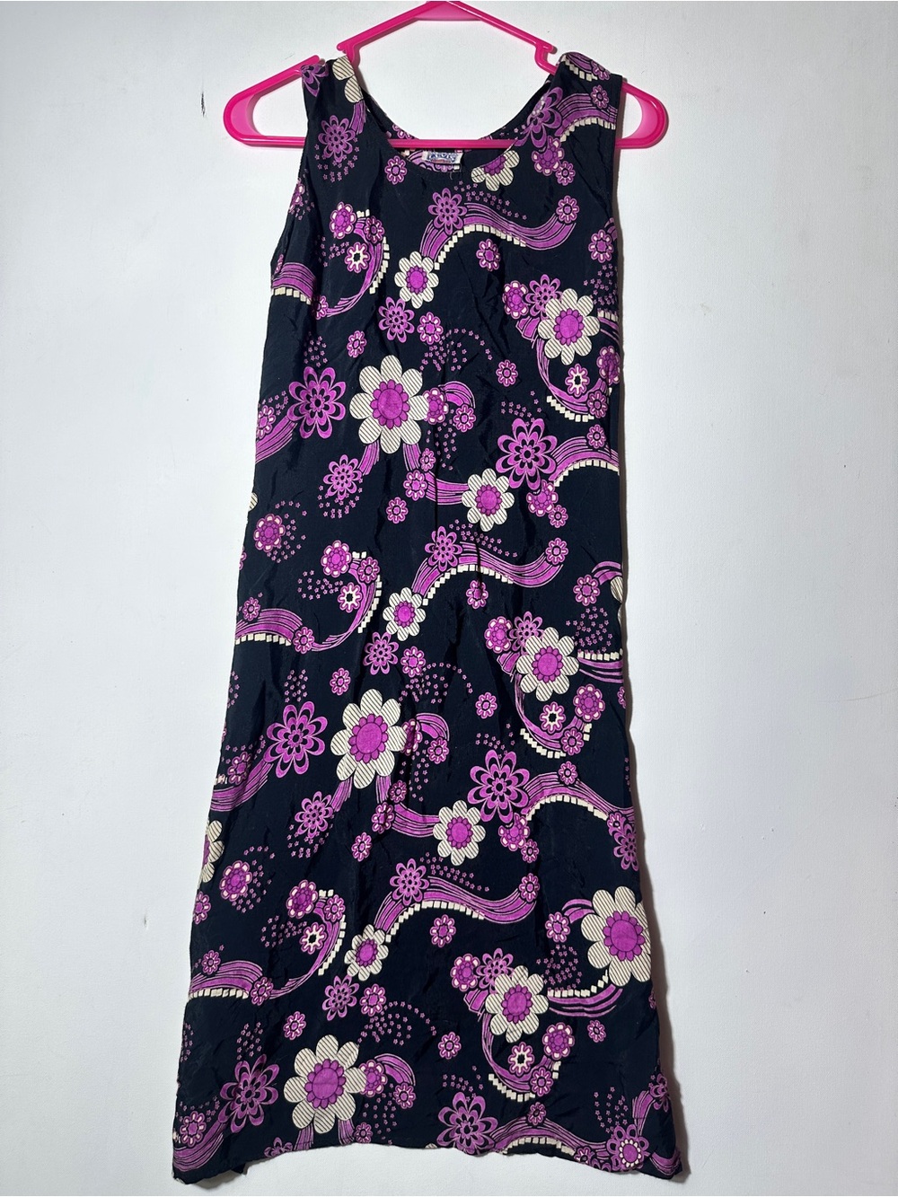 RARE Vintage 1960s Levi’s BIG E Embroidered Label Psychedelic Maxi Dress